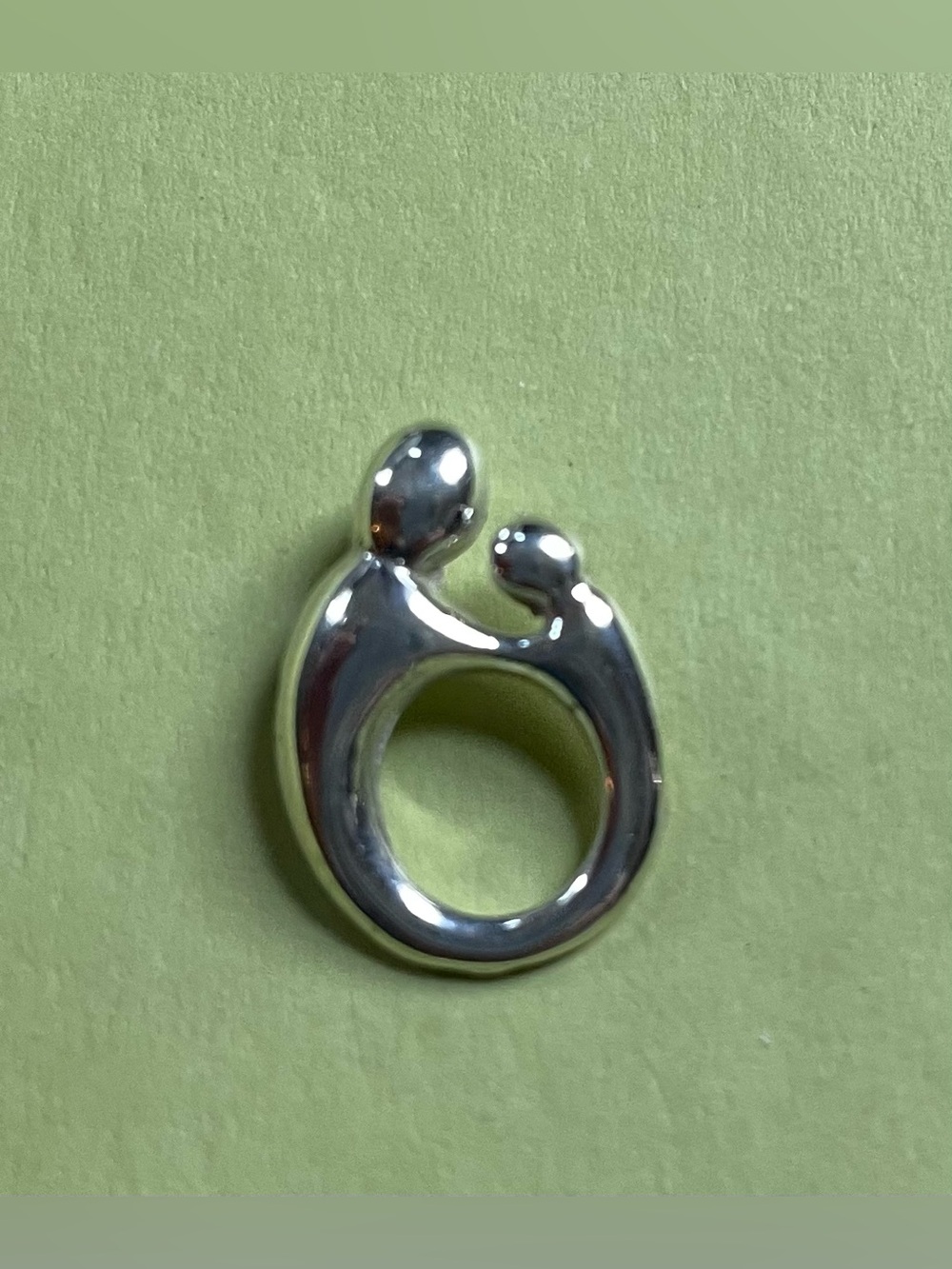Sterling Silver Mother & Child Abstract Family Loop Pendant